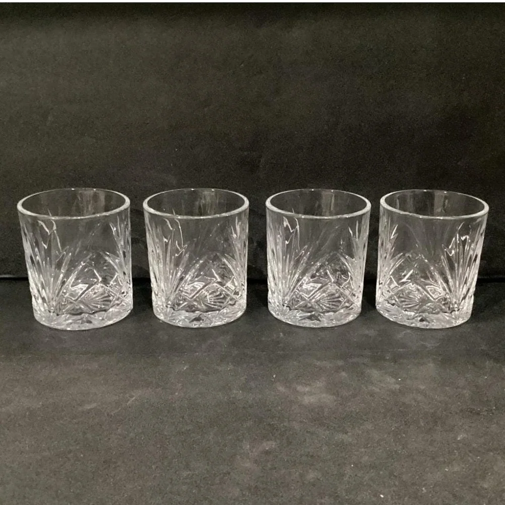 JASVIC Whiskey Glass Set of 4 Crystal Tumblers 300ml Lead-Free Drinkware – Clear